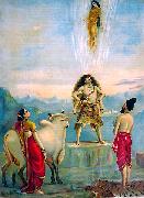 Raja Ravi Varma Ganga vatram or Descent of Ganga France oil painting artist